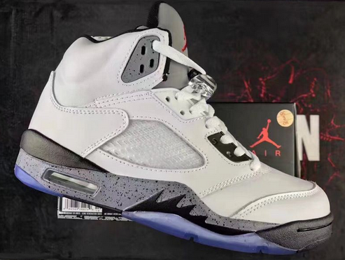 Air Jordan 5 Retro White Cement Custom Shoes Shoes - Click Image to Close